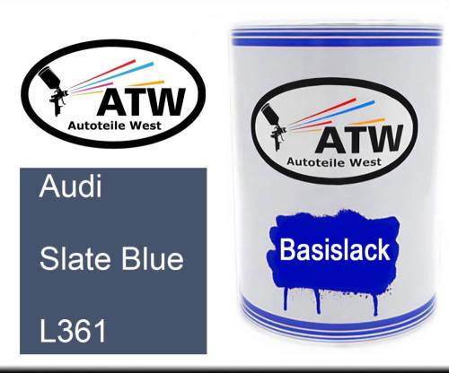 Audi, Slate Blue, L361: 500ml Lackdose, von ATW Autoteile West.